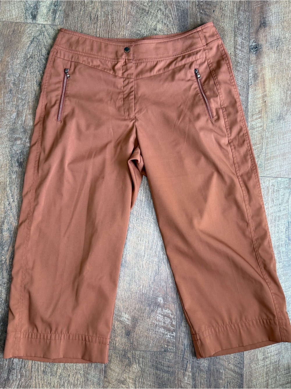 Tail Tech Performance Silky Hiking Capris Zipper Pockets Rust Size 10